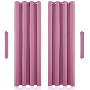 John Aird Eyelet Thermal Energy Saving Blackout Curtains Inc Tie Backs (Pink, 168cm Width x 229cm Drop (66"x 90")