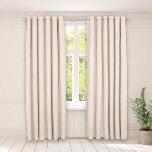 OHS Cream Blackout Curtains for Living Room Bedroom, Woven Texture Curtains Decorative Summer Winter Curtains Soft Modern Insulated Curtain Set, 46x72”