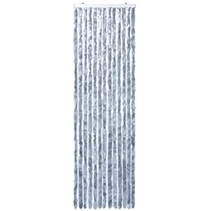 vidaXL Insect Curtain Silver 56x200 cm - Chenille Strand Doorway Bug Screen, Mosquito Barrier, Privacy Protection, Adjustable and Waterproof