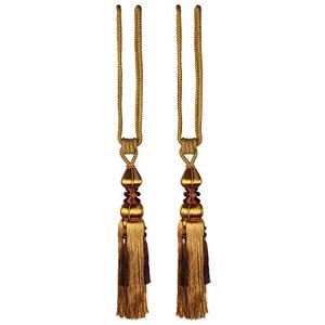 Andux Tassel Curtain Rope Polyester Windows Tieback for Home Decoration 1 Pair CLGQ-03 (Golden Yellow)