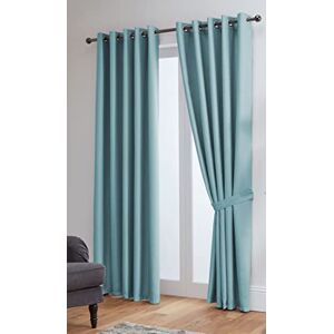 John Aird Eyelet Thermal Energy Saving Blackout Curtains Inc Tie Backs (Aqua, 229cm Width x 183cm Drop (90"x 72")