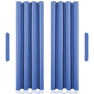 John Aird Eyelet Thermal Energy Saving Blackout Curtains Inc Tie Backs (Blue, 229cm Width x 274cm Drop (90"x 108")