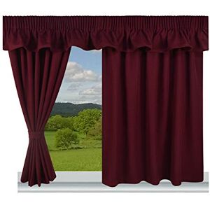 Trend Curtains Caravan Motorhome Campervan Valance Pelmet UnLined - 3" pencil pleat panels with Plain Polyester fabric (Burgundy - 360" Width x 8" Drop Valance)