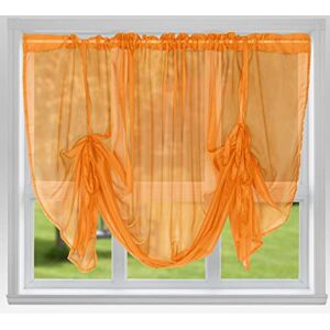 John Aird Voile Tie Blind Curtain Panels 59" Wide x 48" Drop (Orange)