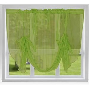 John Aird Voile Tie Blind Curtain Panels 59" Wide x 48" Drop (Lime)