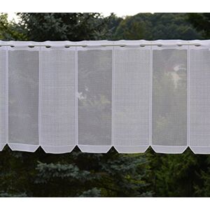 Gustav Gerster Net Curtain - Made to Measure - Jacquard Slat Panneaux Short Curtain Height 45 cm - Width of the Curtain in 15 cm Increments White