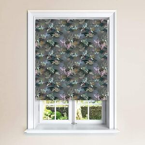 Lister Cartwright Jungle Design Blackout Roller Windows Blinds Easy Fit Child Safety Cut To Size Fixing Inc(Pewter, Sample)