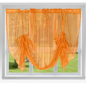 John Aird Voile Tie Blind Curtain Panels 87" Wide x 54" Drop (Orange)