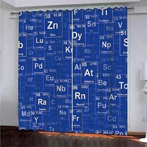 Generic Blackout Curtains For Kids Bedroom Chemical Element 140(W) X 160(H)Cm 2 Panels 3D Pattern Printed Curtains Eyelet Sound Insulation Thermal Insulated Drapes For Boys Girls Living Room Offi -3J0P/U0J5-9