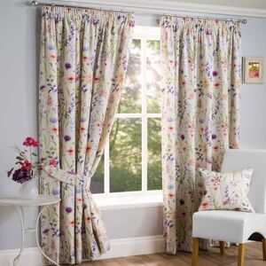 Sundour Hampshire Pencil Pleat Curtains 46 x 54, Half Panama Polycotton, Multi