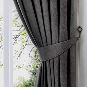 Fusion - Dijon - Pair of Curtain Tiebacks, Charcoal