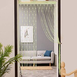 Amaone Door Curtains, Curtain Blackout Curtains Chiffon Love Heart Print Transparent Thermal Insulated Window Treatment For Bedroom Living Room Décor 20" Width x 78" Drop (50 x 200cm) (Green)