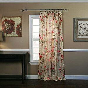 Ellis Curtain Balmoral Floral 48" x 63" Tailored Curtain Panel, Red