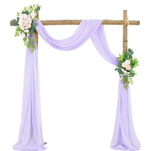 SYSUII Pelmet Chiffon Tulle Photo Background - 50 x 570 cm Wedding Curtain Decoration Wedding Arch Curtains Free Decoration for Party Wedding Birthday Christening Photography Purple