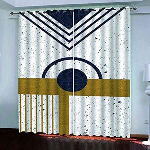 Generic 3D Printing Curtains 280(W) X 250(H)Cm Whale Geometric Square - Perforated Waterproof Mildew Resistant Polyester Fabric Super Soft Thermal Insulated Bedroom Blackout Eyelet Curtains For L -7P8T-Q9U1-3