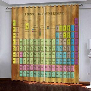 Generic Blackout Curtains For Living Room - 3D Periodic Table Photos 140(W) X 160(H)Cm - Soundproof Curtains Modern Stylish 3D Printed Design Eyelet Blackout Curtains Thermal Insulation For Bedro -5P0Z/V7U8-6