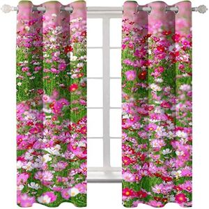 Generic Blackout Curtains For Bedroom Abstract Plant Flowers Printed Thermal Insulated Window Drapes For Bedroom Living Room Dining Room Kids Youth Room 2 Panel Set 280(W) X 250(H) Cm -5B9P-U5T2-4