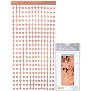 Oaktree UK 667723 Foil Door Curtains, Rose Gold