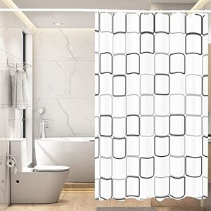 Miorkly Shower Curtain White,Anti-Mould Proof Resistant,Waterproof,Resistant Washable Christmas Bathroom Curtains,EVA,12 Hooks (200 x 180 cm)