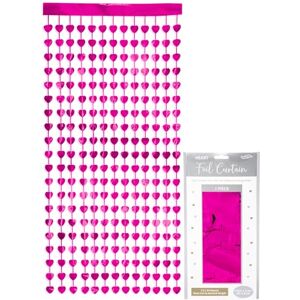 Oaktree UK 667631 Foil Door Curtains, Fuchsia