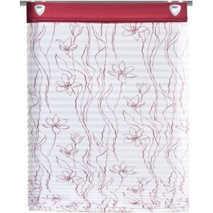 Home fashion 91906-656 Pleated Blind with Hooks and Eyelets Voile Printed 140 x 60 cm Bordeaux