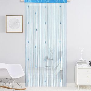 AIZESI 1PCS Beaded String Curtains for Doorways 90x200cm Crystal Door Curtain Tassel Glitter Curtain Room Dividers Doors Curtains String Curtains Screens Hanging Partition Curtain Sky Blue