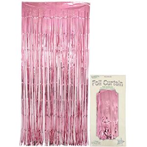 Oaktree UK 650435 Foil Door Curtains, Lt Pink