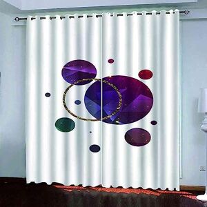 Generic Blackout Curtains For Living Room Cartoon Circle Window Curtains 3D Printed Blackout Curtains - 2 Panels Set - Polyester Thermal Insulated Grommet Window 2 X 70 X 160 Cm For Bedrooms -0R2H9D2P4P0U4R3V