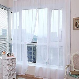 Harpily Net Curtain 1 Pcs Pure Color Tulle Door Window Curtain Drape Panel Sheer Scarf Valances for Living Room Home Decor