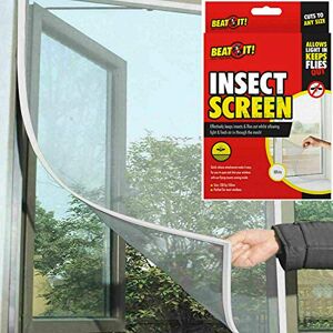 FEELIT Window Insect Screen Mesh Net Fly Mosquitoes, Transparent, Easy Installation Prevents Insects/Flies/Mosquitoes from Entering The Room(130 x 150cm) (White)