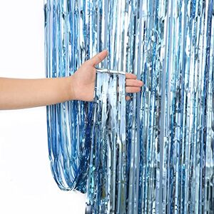 WS UK 2m/2.5m/3m Foil Door Curtain [3m, Sky Blue]