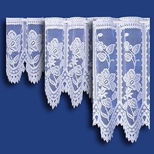 The Textile House Andrea Café Net Curtain in White - Sold by the Metre - 18" (45cm) Drop