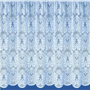 Maple Textiles Kent White Net Curtain Drop in Luxury Victorian Lace Effect Damask Pattern. Sold by the Metre. (White, 36"(90cm) Drop)