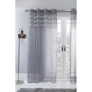 Sienna Pair of Diamante Voile Eyelet Net Curtains