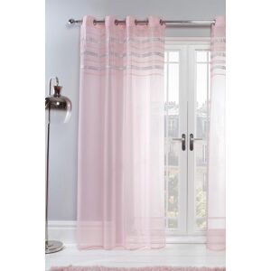 Sienna Pair of Diamante Voile Eyelet Net Curtains