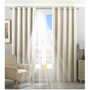 Riva Home Twilight Blackout Eyelet Curtains In Ivory - Size 117 Cm X 183 Cm