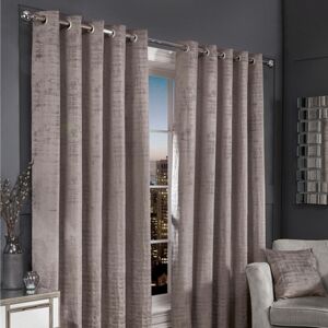 Hamilton McBride Silver Florence Blackout Eyelet Curtains (66" x 90")