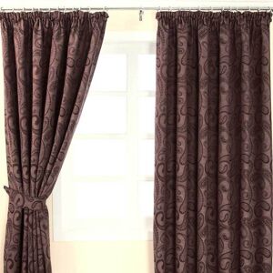 Homescapes Purple Jacquard Curtain Traditional Paisley Design Fully Lined - 46" X 72" Drop