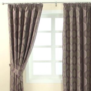 Homescapes Purple Jacquard Curtain Modern Curve Design Fully Lined - 46" X 90" Drop