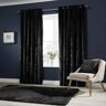 Fairmont Park Heavy Velvet Eyelet Sheer Ready Made Window Curtains black 228.0 H x 228.0 W cm