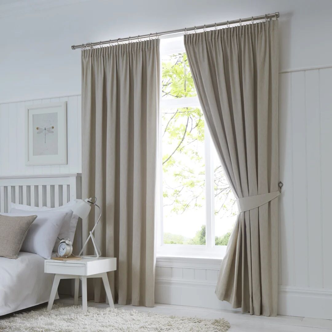 Fusion Room Darkening Thermal Curtains white/brown 137.0 H cm