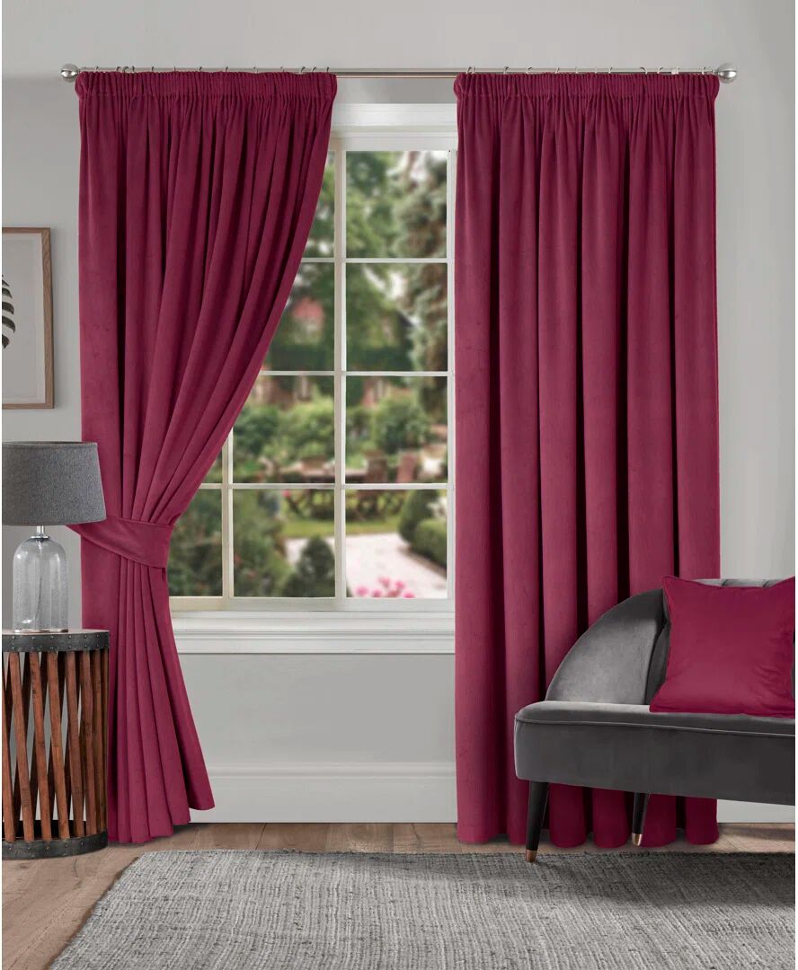 Photos - Curtains & Drapes Fairmont Park Velour Fully Lined Pencil Pleat Room Darkening Curtains 228.