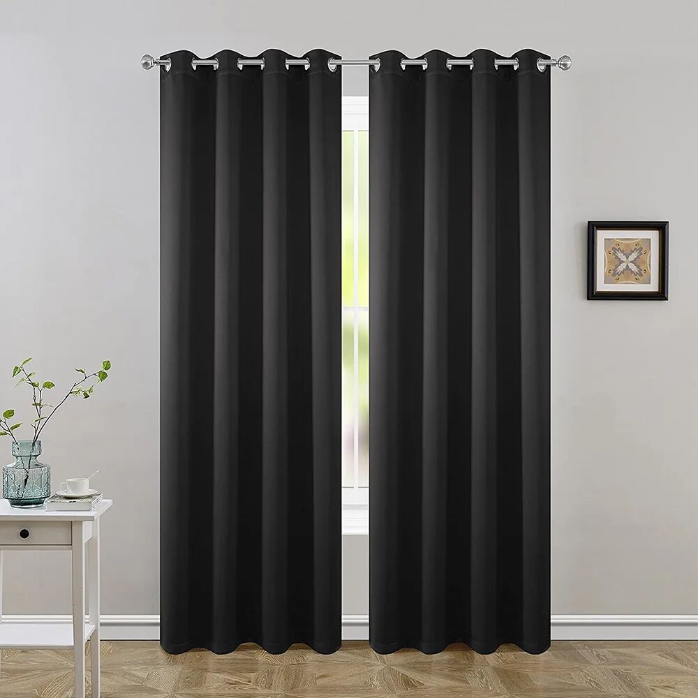 Photos - Curtains & Drapes ELEOPTION Eyelet Black out Thermal Curtains 84.0 H x 52.0 W cm