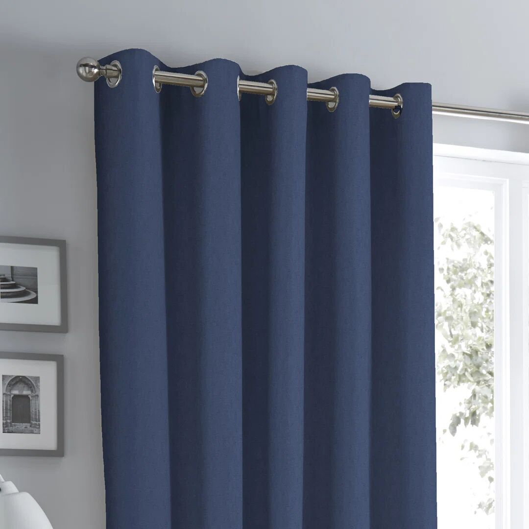 Fusion Eyelet Room Darkening Curtain green/blue 183.0 H cm