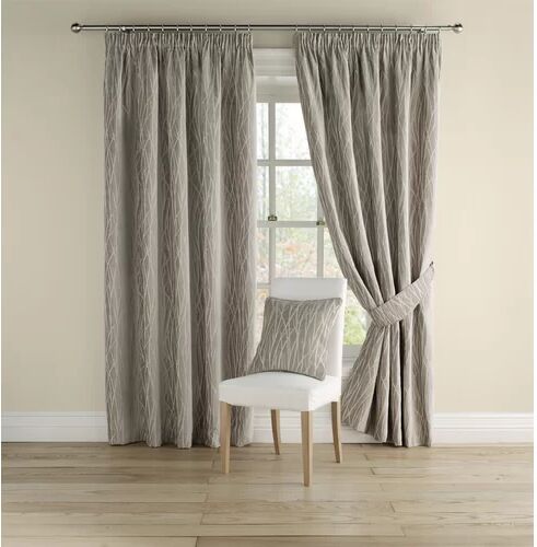 Canora Grey Teme Pencil Pleat Semi Sheer Curtains Canora Grey Panel Size: 117 W x 228 D cm, Colour: Mineral  - Size: Super King (6')