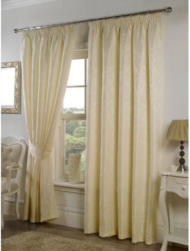 Astoria Grand Fennimore Pencil Pleat Room Darkening Curtain Astoria Grand Colour: Cream, Panel Size: 228 W x 137 D cm  - Size: