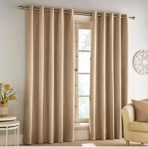 Fairmont Park Jamarion Savoy Eyelet Blackout Thermal Curtains Fairmont Park Panel Size: 229 cm W x 183 cm D, Colour: Sand  - Size: 229 cm W x 229 cm D