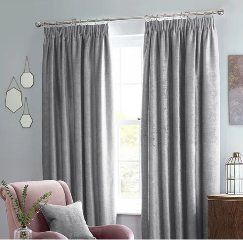 Brayden Studio Lora Pencil Pleat Blackout Curtains Brayden Studio Colour: Heather, Panel Size: 117 W x 137 D cm  - Size: 530cm H X 455cm W X 243cm D