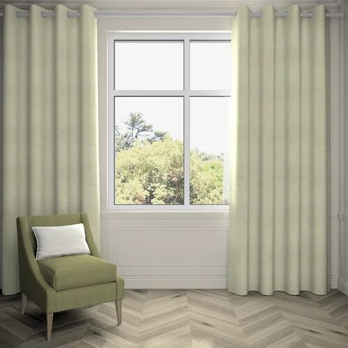 Ebern Designs Agapanthus Hamleton Textured Pencil Pleat Blackoutt Thermal Curtains Ebern Designs Colour: Soft Green, Panel Size: 167 W x 137 D cm  - Size: 116 W x 137 D cm