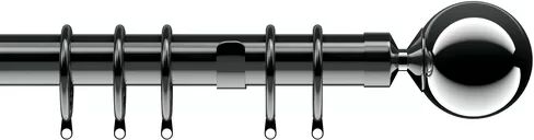 Symple Stuff Nikola Curtain Pole Set Symple Stuff Size: 6.5cm H x 150cm W x 10cm D, Finish: Polished Graphite  - Size: 6.5cm H x 300cm W x 10cm D